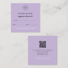 Lila Firmenlogo Beauty-Termin-Karte Quadratische Visitenkarte