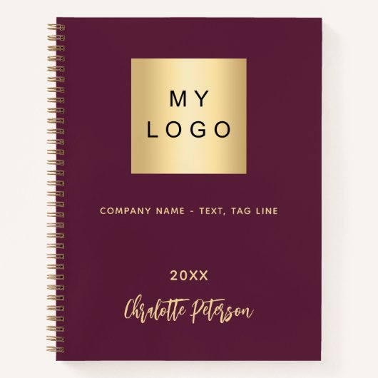 Lila Firmenlogo, elegant monogramm Notizblock (Vorderseite)