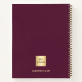 Lila Firmenlogo, elegant monogramm Notizblock (Rückseite)