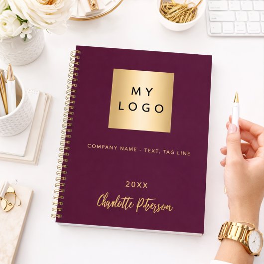 Lila Firmenlogo, elegant monogramm Notizblock
