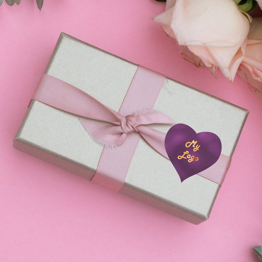 Lila Firmenlogo Herz-Aufkleber