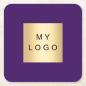 Lila Firmenlogo Rechteckiger Pappuntersetzer (Vorderseite)