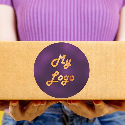 Lila Firmenlogo Runder Aufkleber