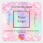 Lila Firmenlogo Salon Instagram Quadratischer Aufkleber (Vorderseite)
