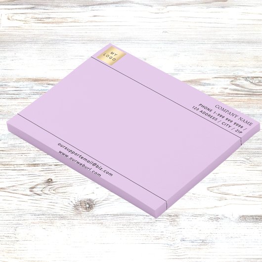 Lila Firmenlogo von Lavendel Post-it Klebezettel