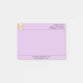 Lila Firmenlogo von Lavendel Post-it Klebezettel (Vorderseite)
