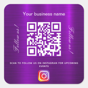 Lila Firmenname qr Codeinstagramm Quadratischer Aufkleber
