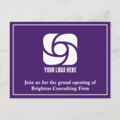 Lila Firmenwerbung Geschäft Logo Postkarte (Vorderseite)