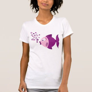 Lila Fisch-grundlegender heller Frauen-T - Shirt