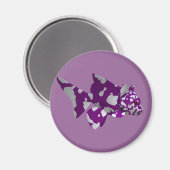 Lila Fisch Magnet (Vorderseite/Rückseite)