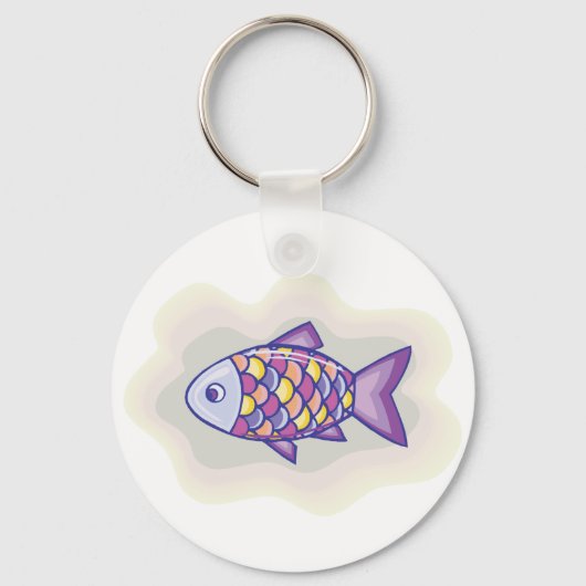 Lila Fisch Schlüsselanhänger (Vorderseite)