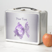 Lila Fischmetall-Lunchbox Metall Brotdose (Beispiel)