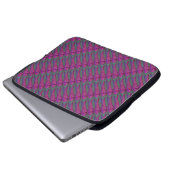 lila Fischmuster Laptopschutzhülle (Vorne Knopf)