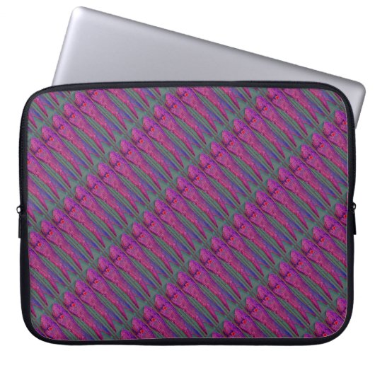 lila Fischmuster Laptopschutzhülle (Vorderseite)