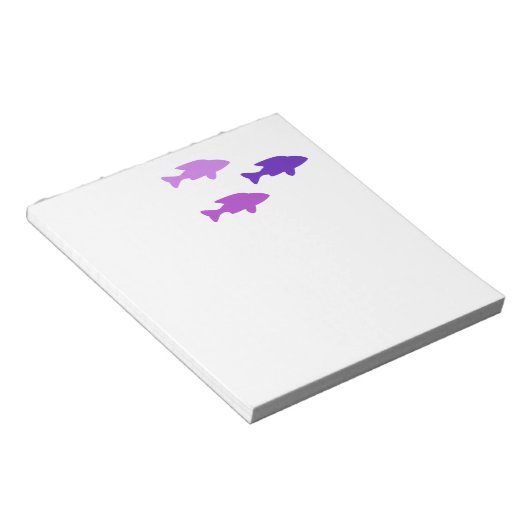 Lila Fischplatte Notizblock (angewinkelt)