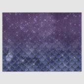 Lila Fischskalen unterhalb einer Sternnachtsdekoup Seidenpapier (Vorderseite)