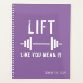 Lila Fitness Planer (Vorderseite)