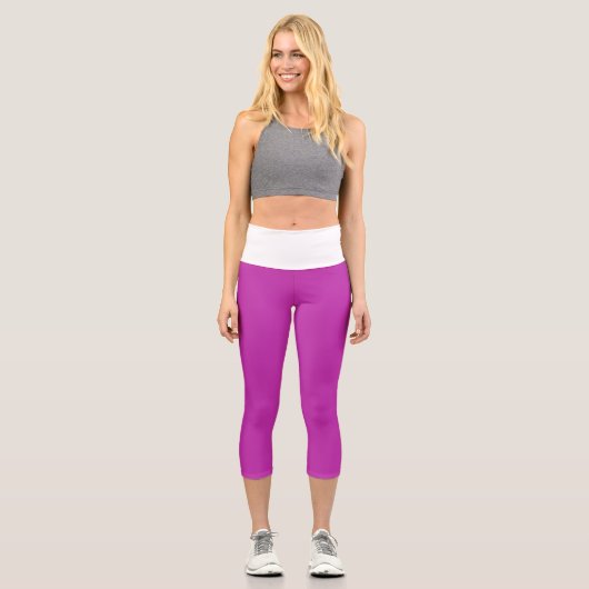 Lila Fitnessstudio Capri Leggings (Vorderseite)