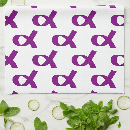 Lila Flachmuster Geschirrtuch (Gefaltet)