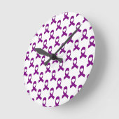 Lila Flachmuster Runde Wanduhr (Winkel)