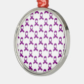 Lila Flachmuster Silbernes Ornament (Links)