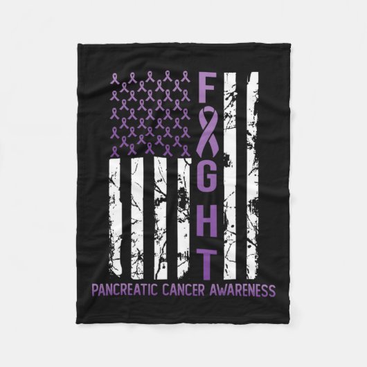 Lila Flaggenmonat November Pankreakrebs A Fleecedecke (Vorderseite)