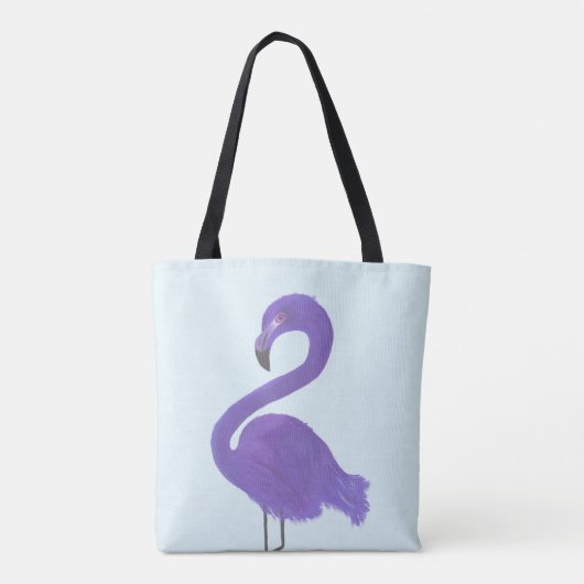 Lila Flamingo-Malerei - feine Küstenkunst Tasche (Rückseite)