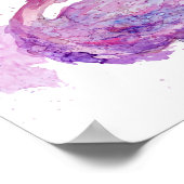 Lila Flamingo Watercolor Poster (Ecke)