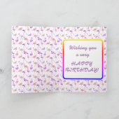 Lila Flamingos, Karte. Karte (Innenseite)