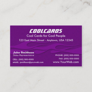 Lila Flammen-Karte Visitenkarte