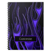 Lila Flammen-Notebook Notizblock (Vorderseite)