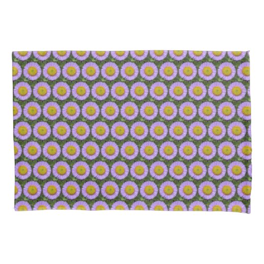 Lila Fleabane Daisy Floral Pattern Kissenbezug (Vorderseite-Links)