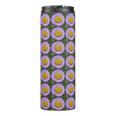 Lila Fleabane Daisy Floral Pattern Thermosbecher (Rückseite)