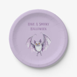 Lila Fledermaus Gruselig Halloween   Pappteller