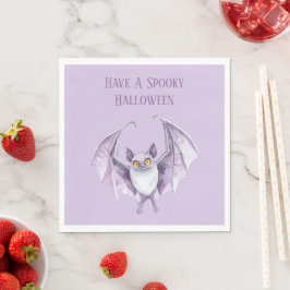 Lila Fledermaus Gruselig Halloween   Serviette