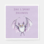 Lila Fledermaus Gruselig Halloween Serviette (Vorderseite)