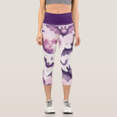 Lila Fledermäuse Capri Leggings (Vorderseite)