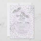 Lila Fledermäuse Niedliche Babydusche Einladung (Vorderseite)