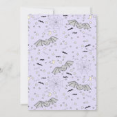 Lila Fledermäuse Niedliche Babydusche Einladung (Rückseite)