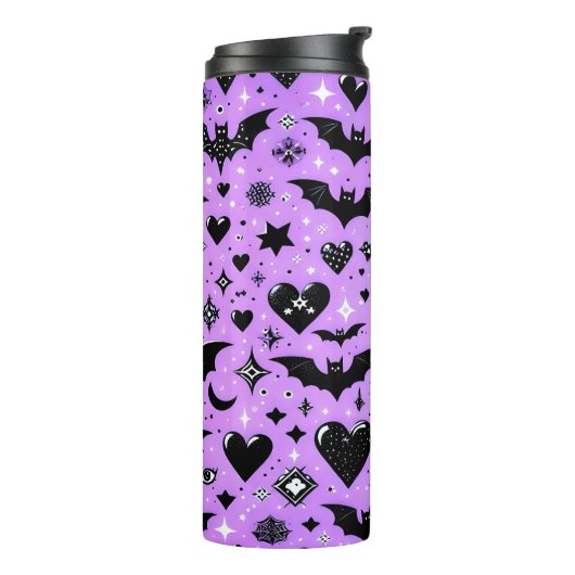 Lila Fledermäuse Thermosbecher (Nach links gedreht)