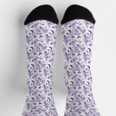 Lila Fledermäuse und Blume Halloween Socken (Oben)