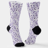 Lila Fledermäuse und Blume Halloween Socken (Gewinkelt)