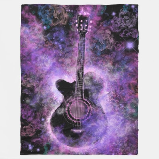 Lila Fleece Blanket Gitarre (Vorderseite)