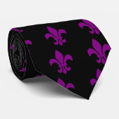 Lila Fleur de Lis Krawatte (Gerollt)