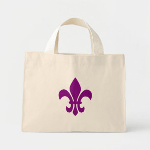 Lila Fleur de Lis Mini Stoffbeutel