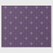 Lila Fleur-de-Lis-Muster Geschenkpapier (Flach)