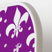 Lila Fleur-de-lis-Muster Pickleball Schläger (Linke Seite)