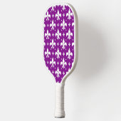 Lila Fleur-de-lis-Muster Pickleball Schläger (Links)