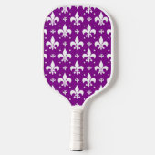 Lila Fleur-de-lis-Muster Pickleball Schläger (Rückseite)
