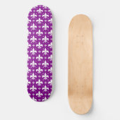 Lila Fleur-de-lis-Muster Skateboard (Vorderseite)